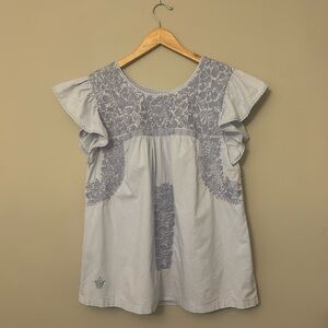 Beautiful lace blouse J Marie Sz M embroidered